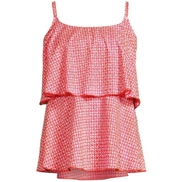 Lands' End Scoop Neck Tiered Tankini Swimsuit Top - Size: XSL - NWT - Picture 1 of 11